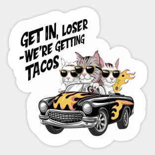 Get in loser we're getting tacos Sticker